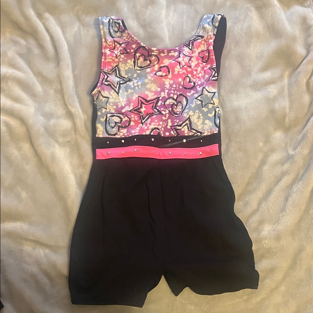 Girls' Pink Star Print Active Leotard